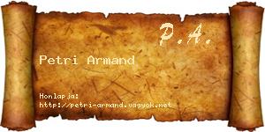 Petri Armand névjegykártya