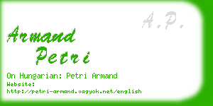 armand petri business card